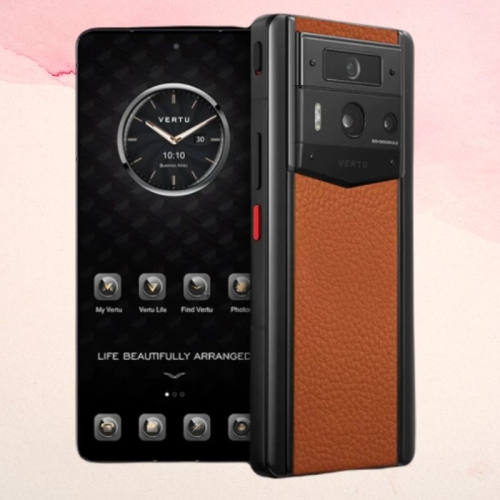 METAVERTU 2 GENERATION CALF LEATHER WEB3 AI PHONE - ORANGE